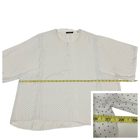 T Tahari Woman Polka Dot Blouse - White - 2X - Picture 3 of 8